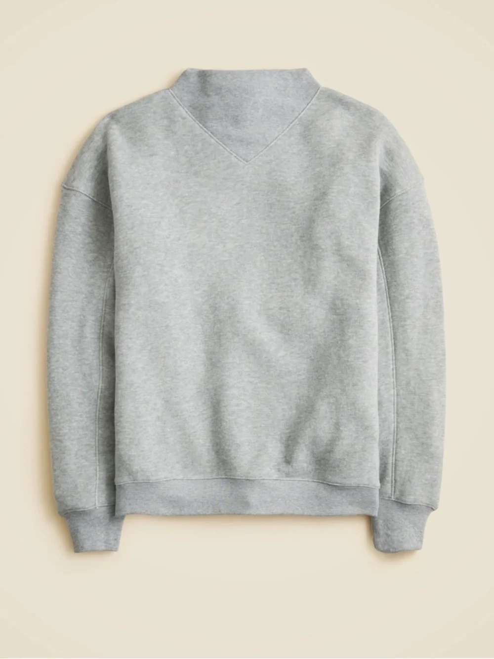 J crew heather grey Heritage terry mockneck sweatshirt